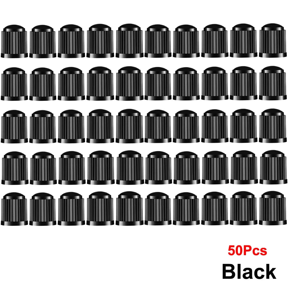 AUTCOAT Tire Stem Valve Caps | Universal Plastic Valve Covers for Cars, Trucks, Bikes