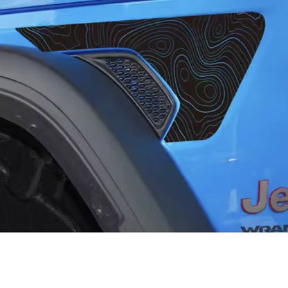 Eagle, Mountain Topo & Honeycomb Fender Vent Decal for Jeep Wrangler JL / Gladiator JT (2018–2023) | Vinyl Graphics