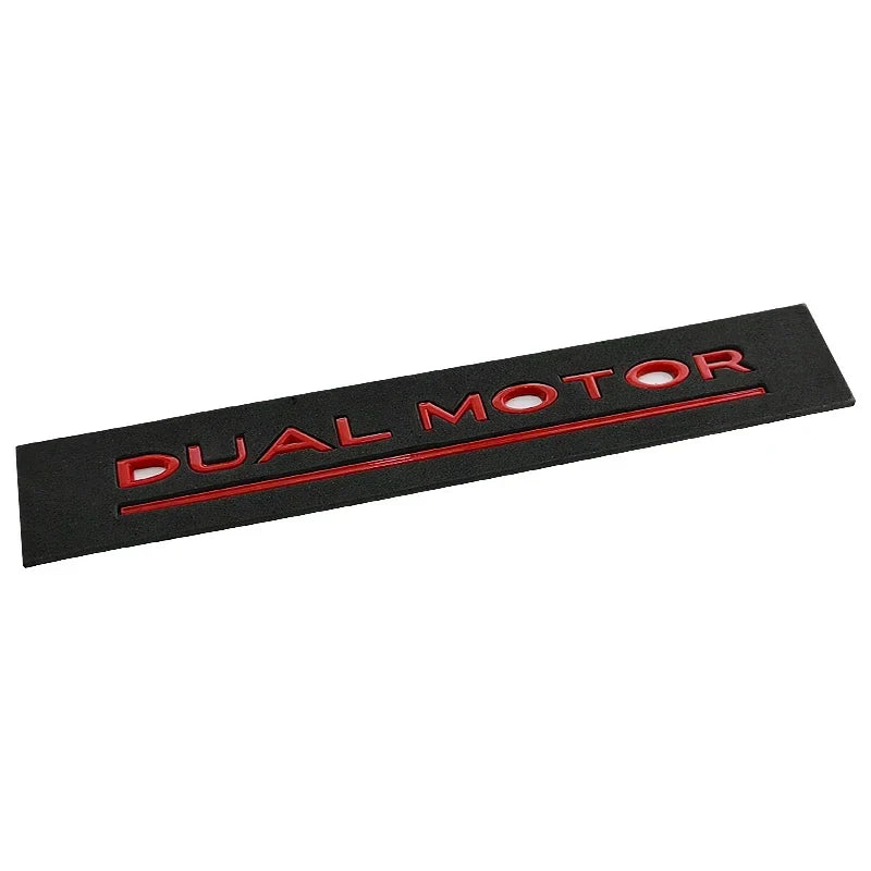 3D ABS DUAL MOTOR Chrome Red Line Emblem Badge for Tesla | Trunk & Body Styling Sticker