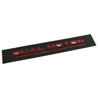 3D ABS DUAL MOTOR Chrome Red Line Emblem Badge for Tesla | Trunk & Body Styling Sticker