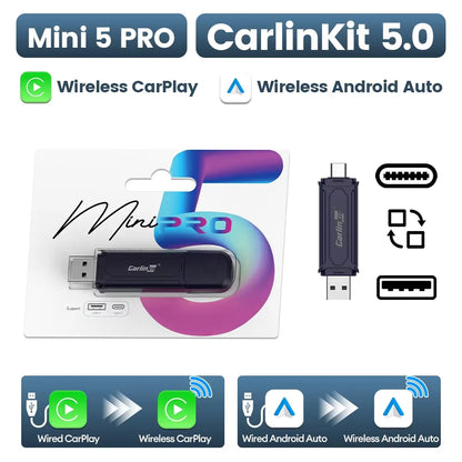 CarlinKit 5.0 Wireless Android Auto & CarPlay Adapter | 2Air & CP2A for OEM Cars