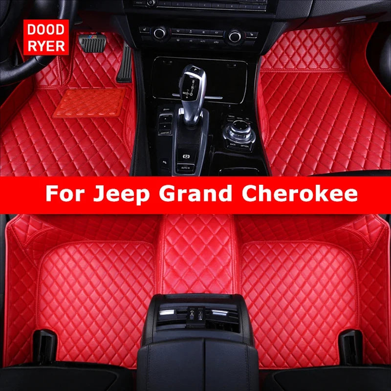 Custom Floor Mats For Jeep Grand Cherokee Synthetic Fiber With Artificial Leather Trim
