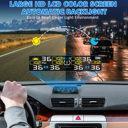 4/6 Sensors TPMS Tire Pressure Monitoring System | Solar Wireless Car Tire Pressure Monitor