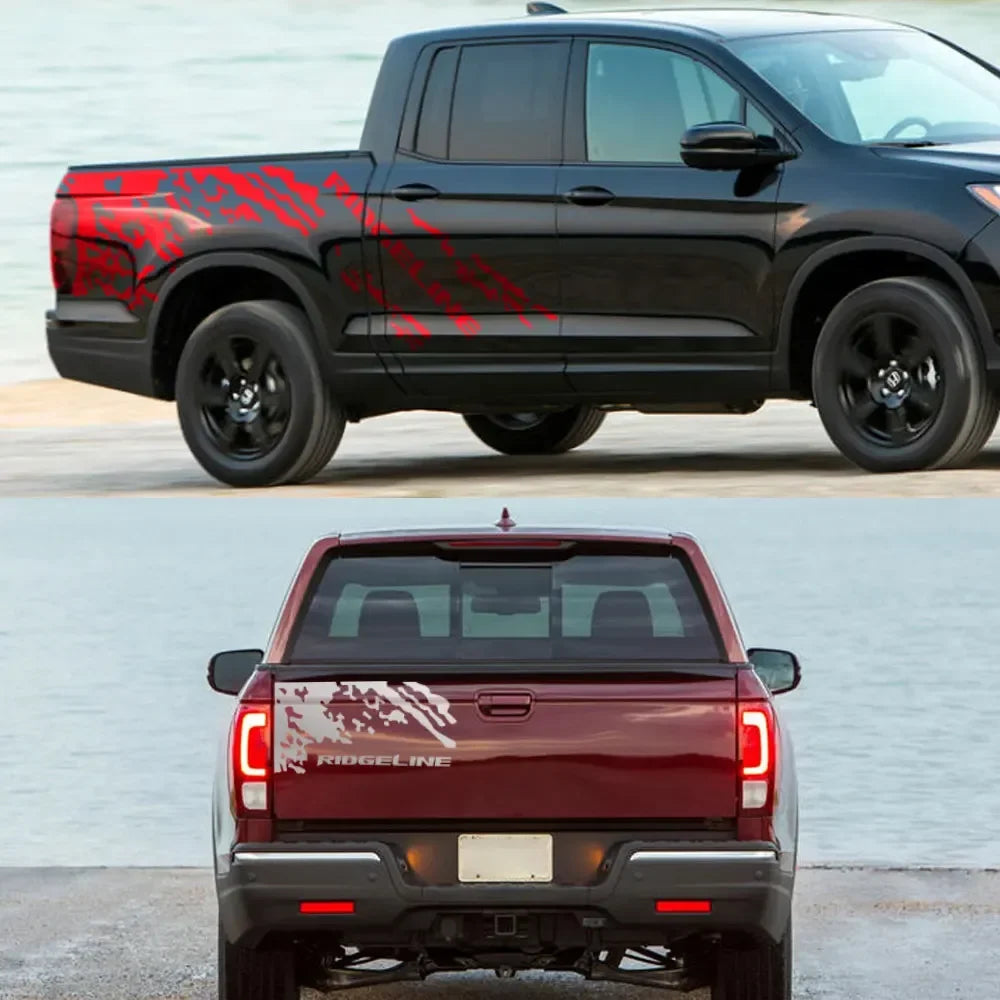 Splash Grunge Body Side Decal for Honda Ridgeline Sport / RTL / RTL-E | 3-Piece Matte Vinyl Kit