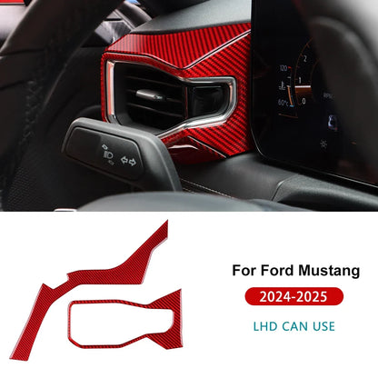 Real Soft Carbon Fiber Interior Trim for Ford Mustang GT / Dark Horse / EcoBoost (2024-2025)