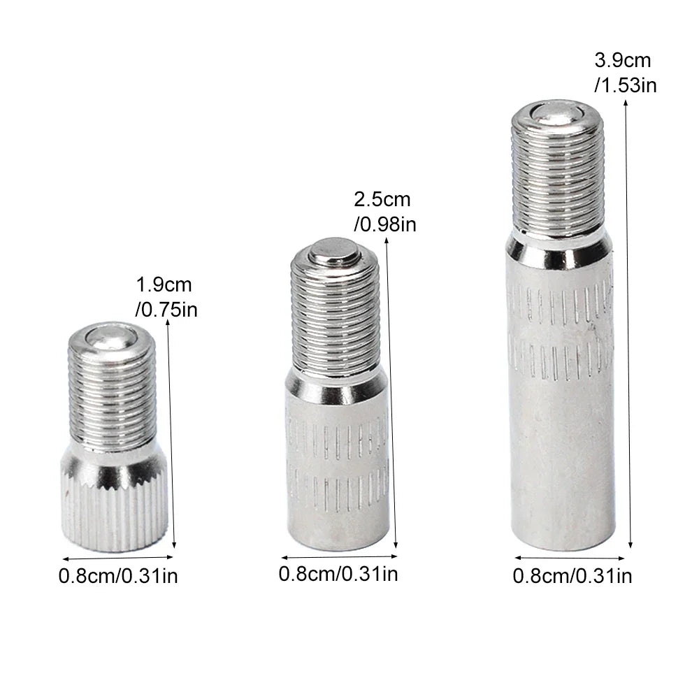 Metal Valve Stem Extenders | Chrome Plated Brass Tire Valve Caps for Cars Trucks Vans