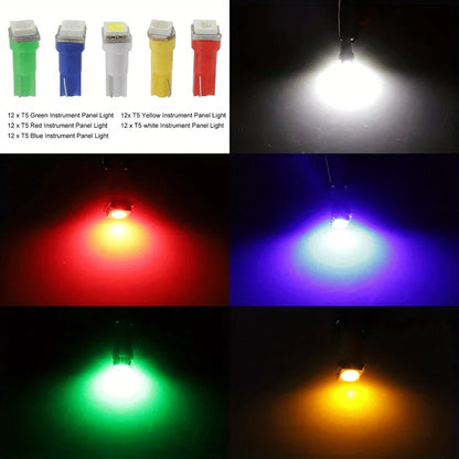 70pcs T5 T10 5050-SMD LED Speedometer Instrument Gauge Cluster Dash Light Bulbs