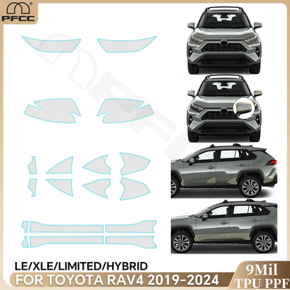 Precut PPF for Toyota RAV4 Hybrid XA50 (2019–2025) | TPU Headlight, Door & Mirror Protection