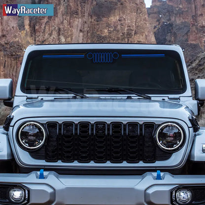 Jeep Wrangler & Gladiator Reflective Grill & Windshield Decal – Vinyl Window Graphic | JK JL, Gladiator, Renegade