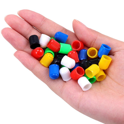 AUTCOAT Tire Stem Valve Caps | Universal Plastic Valve Covers for Cars, Trucks, Bikes