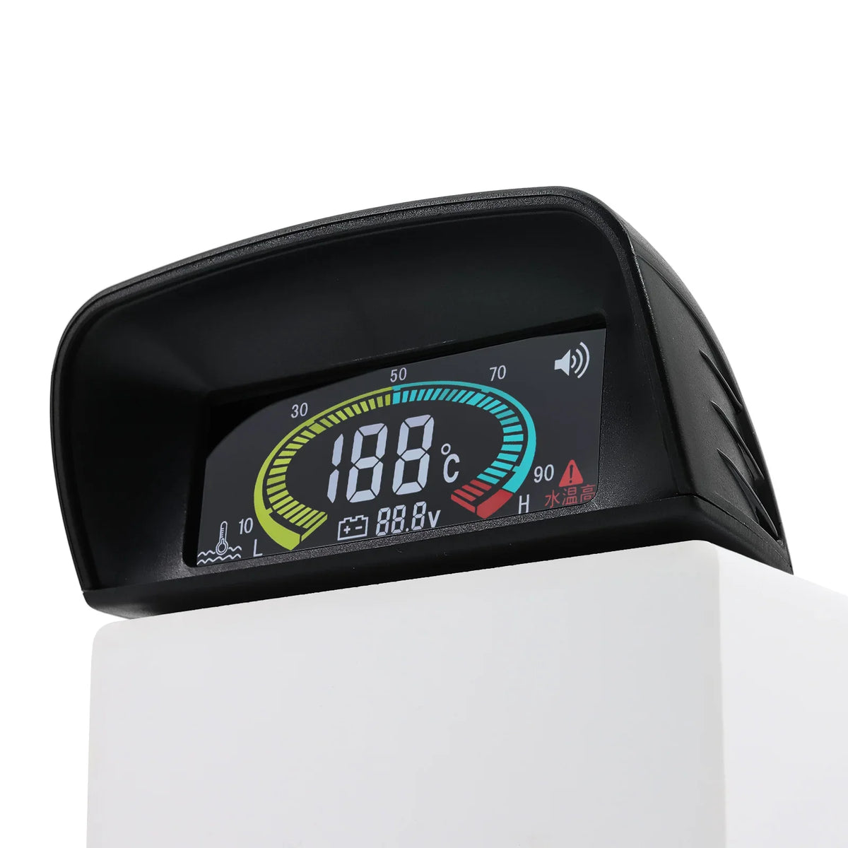 HD Universal Water Temperature Voltmeter Gauge | 2 in 1 Digital Car Gauge with Temp Sensor 10mm