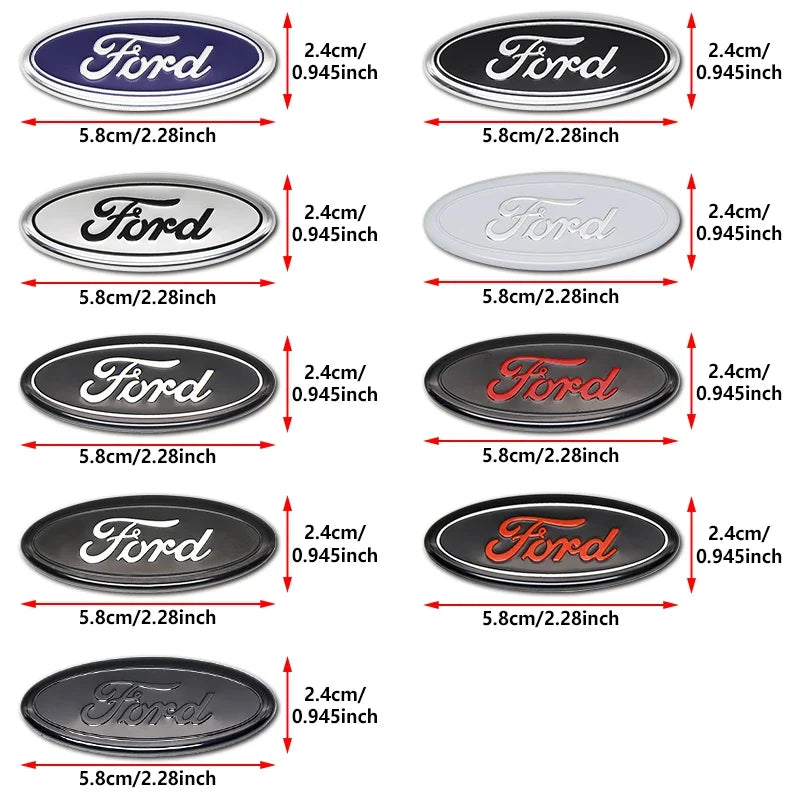 5.8cm Aluminum Steering Wheel Emblem Decal for Ford Focus / F-150 / Mondeo | Metal Badge