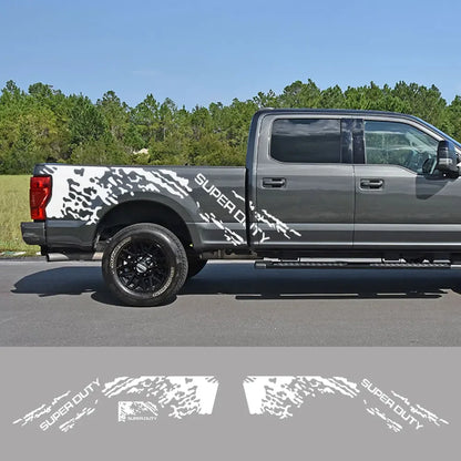 Splash Grunge Body Side Decal for Ford Super Duty F-250 / F-350 / F-450 | 3-Piece Matte Vinyl Kit