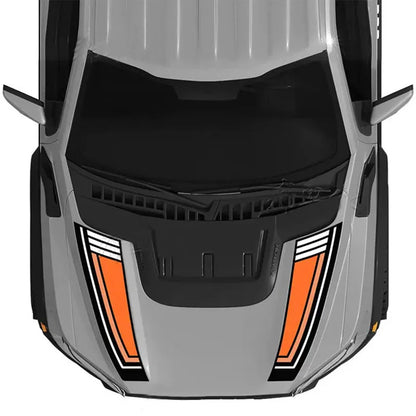 Custom Matte Black Engine Hood Stripe Kit | Front Graphics for Ford Raptor / Mustang