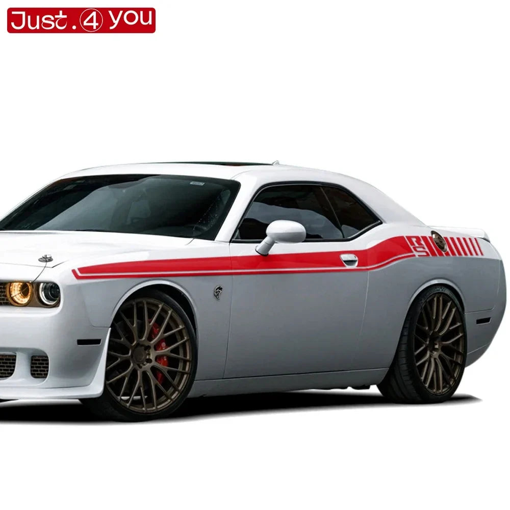 Dodge Challenger Body Side Accent Stripe Decal Kit – Door & Waist Line Graphic | 2008–2023 RS | 8 Premium Finishes