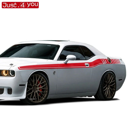 Dodge Challenger Body Side Accent Stripe Decal Kit – Door & Waist Line Graphic | 2008–2023 RS | 8 Premium Finishes