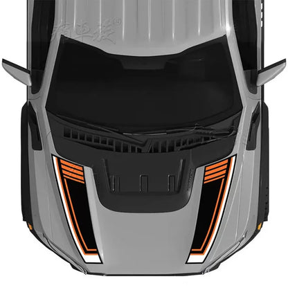Custom Matte Black Engine Hood Stripe Kit | Front Graphics for Ford Raptor / Mustang