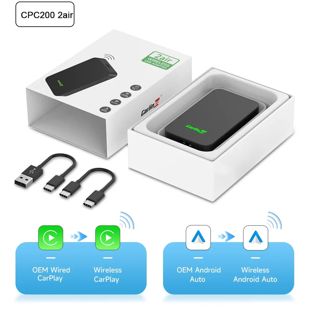 CarlinKit 5.0 Wireless Android Auto & CarPlay Adapter | 2Air & CP2A for OEM Cars