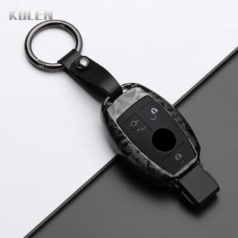 ABS Carbon Fiber Style Car Key Case Cover For Mercedes Benz A B C E Class GLS GLA GLK GLC CLS CLA AMG W204 W205 W212 W463 W176