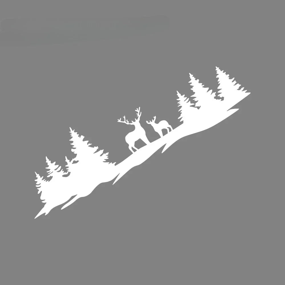 Hunting Deer & Trees Tailgate Decal | 4x4 Off-Road Vinyl Sticker for Pickup Trucks & SUVs