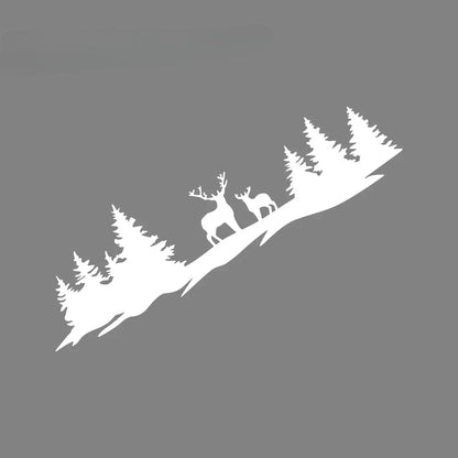 Hunting Deer & Trees Tailgate Decal | 4x4 Off-Road Vinyl Sticker for Pickup Trucks & SUVs
