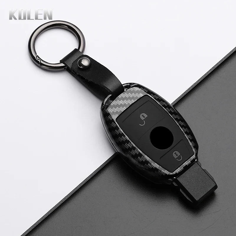 ABS Carbon Fiber Style Car Key Case Cover For Mercedes Benz A B C E Class GLS GLA GLK GLC CLS CLA AMG W204 W205 W212 W463 W176