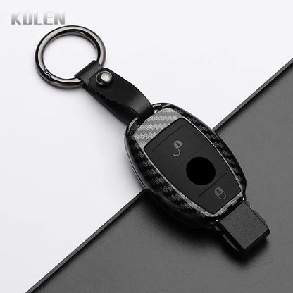 ABS Carbon Fiber Style Car Key Case Cover For Mercedes Benz A B C E Class GLS GLA GLK GLC CLS CLA AMG W204 W205 W212 W463 W176