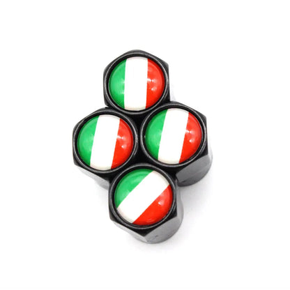 DSYCAR 4 Pieces Italy Flag Car Tire Valve Caps | Aluminium Alloy Airtight Stem Covers
