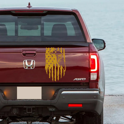 American Bald Eagle Flag Tailgate Decal – Pickup Truck Vinyl Sticker | Ford F-150, Tacoma, Hilux, D-Max, Dodge Ram