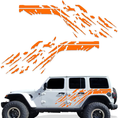 Jeep Wrangler JL 4-Door "Splash" Side Graphics Kit – 3M Vinyl Decal Wrap | 2018–2021 | Both Sides | 5 Colors