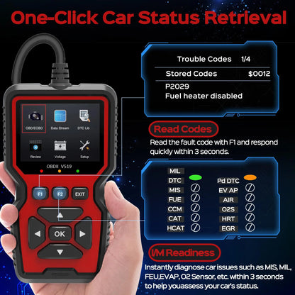 GEN PERFORMANCE OBD2 Scanner Live Data Professional Mechanic OBDII Diagnostic Code Reader Tool