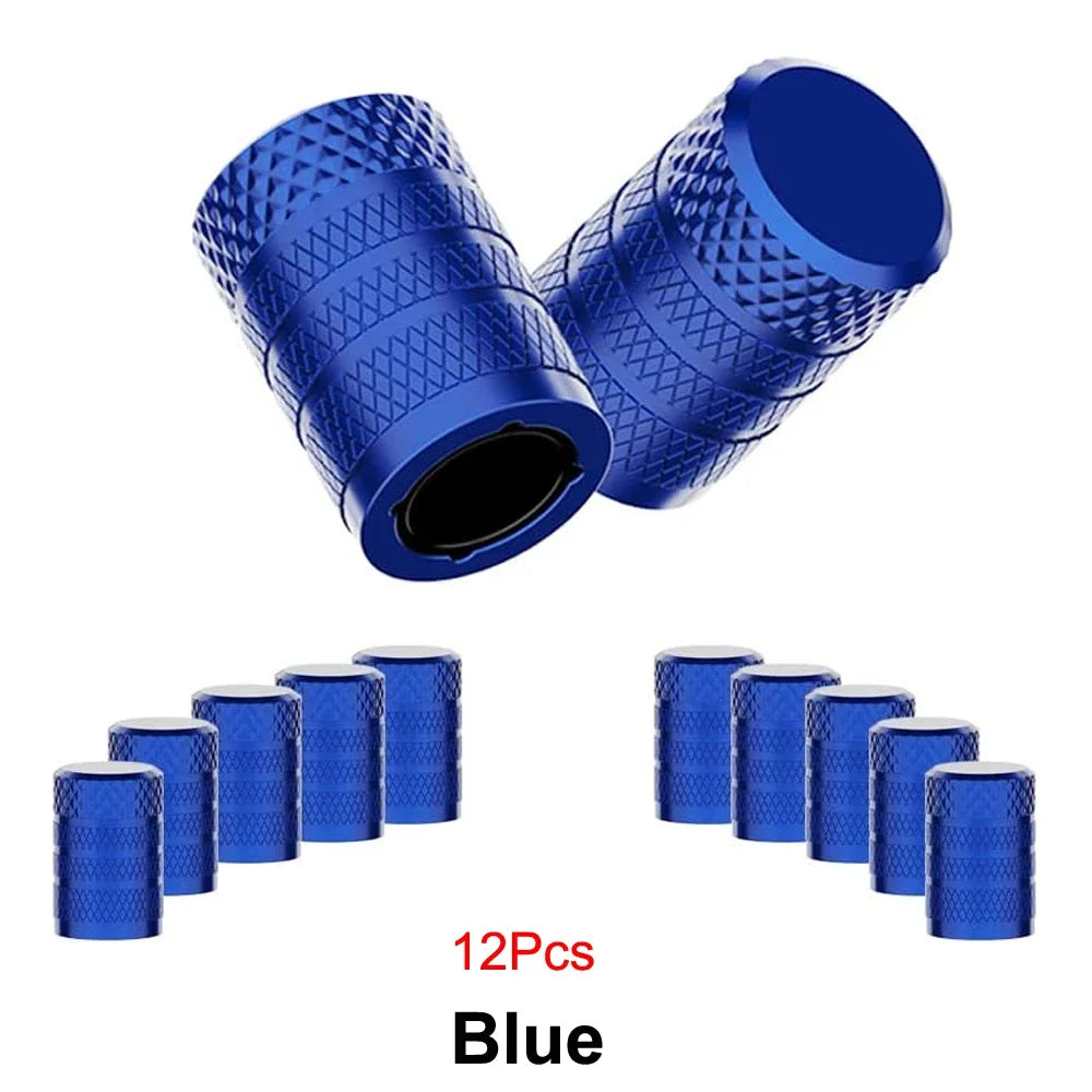 Aluminum Tire Valve Caps 4/8/12 Pack | Corrosion Resistant Universal Stem Covers
