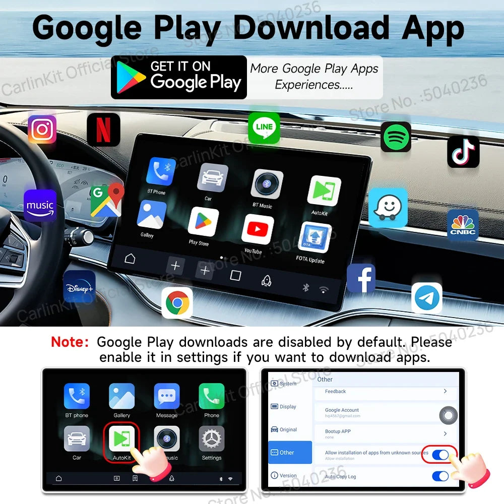 Wireless CarPlay & Android Auto Adapter with Netflix & YouTube