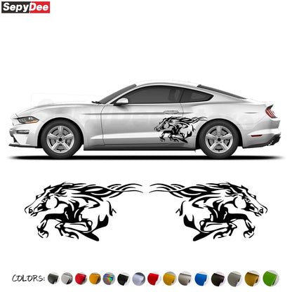 Running Horse Side & Rear Fender Decal | 2-Piece Vinyl for Mustang, Challenger, Porsche & Ford