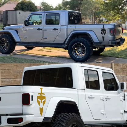 Shield & Sword Bed Side Decal for Jeep Gladiator JT | Vinyl Trunk Graphic Sticker