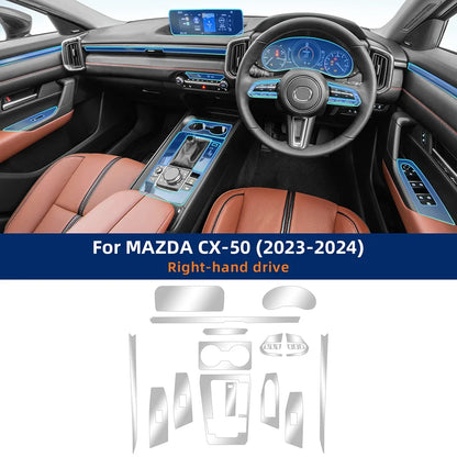 For Mazda CX-50 2023 2024 TPU Center Console Dashboard Protector Film