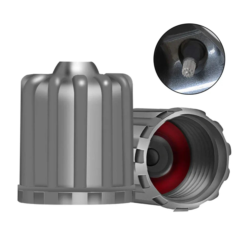 Tire Valve Stem Caps with O Rubber Ring | Universal Tyre Stem Covers for Cars SUVs Bikes Trucks