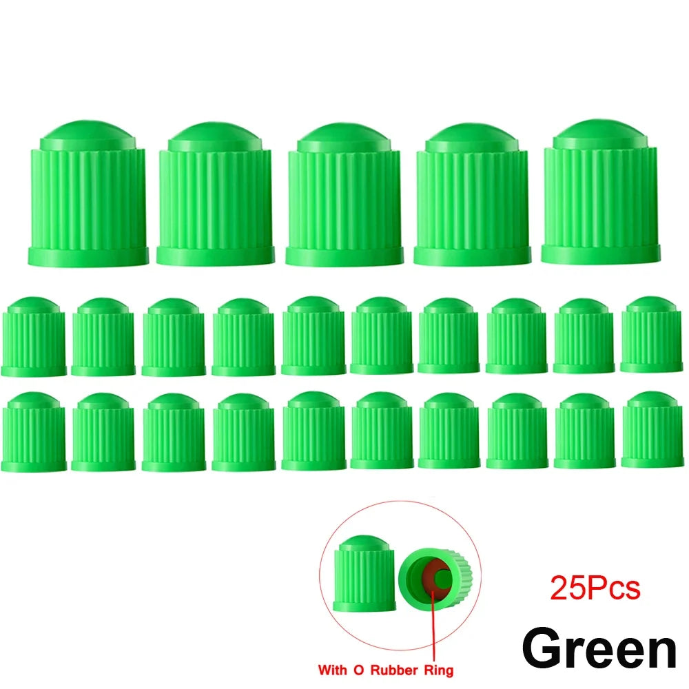 10/25/50/100Pcs Universal Plastic Tire Valve Caps for Cars, Trucks, Motorcycles, and Bicycles