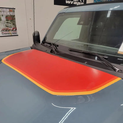 Retro Matte Topo Map & Compass Hood Decal | Off-Road Mountain Blackout Vinyl Wrap Sticker