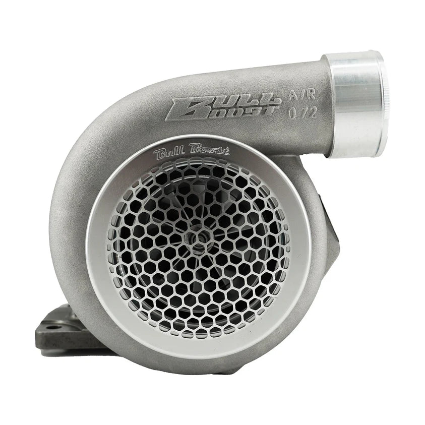 BULL BOOST PERFORMANCE Silver Billet 4" Turbo Inlet Guard Velocity Stack Adapter Bellmouth Intake Hex