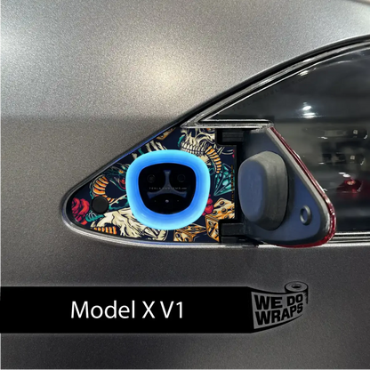 Skull & Rose Tattoo Art Tesla Charge Port Wrap | Model X
