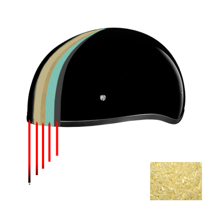 D.O.T. Daytona Skull Cap W/ Inner Shield- Hi-Gloss Black