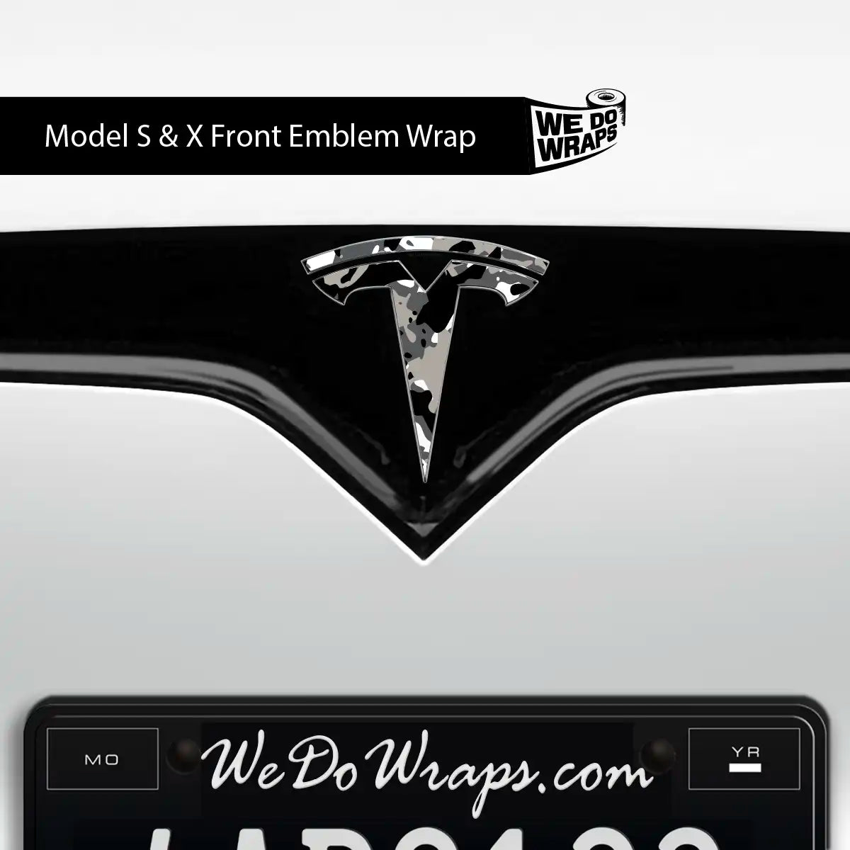 Camo Tesla Emblem Decals (Front + Back) | Model X