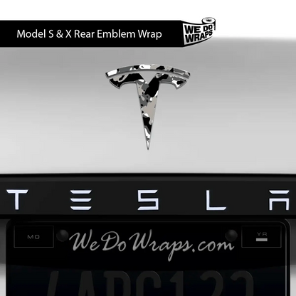 Camo Tesla Emblem Decals (Front + Back) | Model X