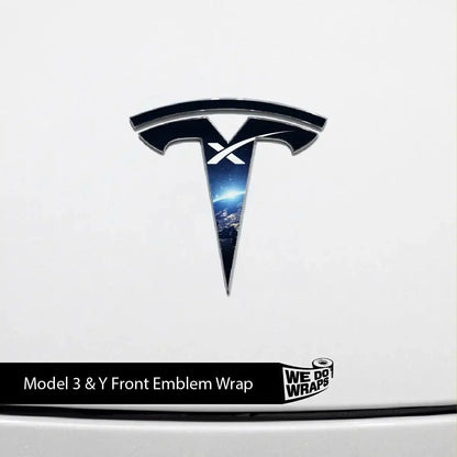 SpaceX Tesla Emblem Decals (Front + Back) | Model Y