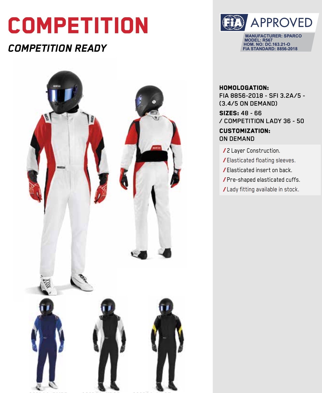 Sparco Competition Driver Race Suit