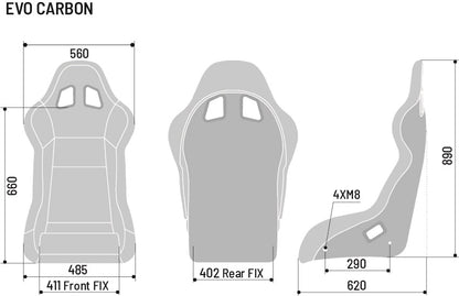 Sparco EVO Carbon Fiber Racing Seat | Standard, Large or XL
