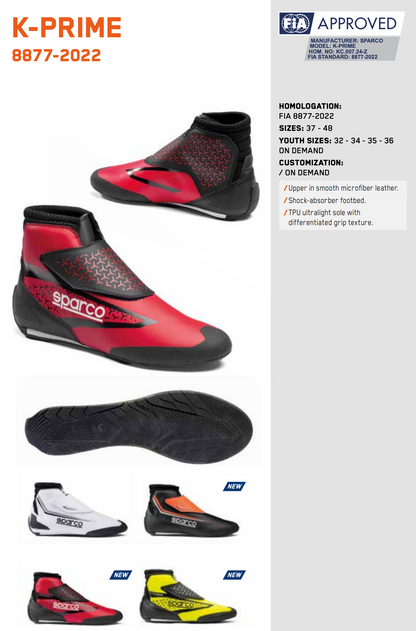 Sparco K-Prime Kart Racing Shoes