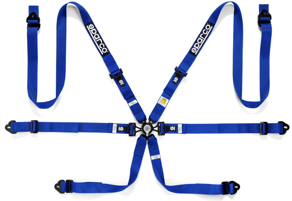 Sparco 6 Point Racing Harness | 2" Steel (Pull Down)