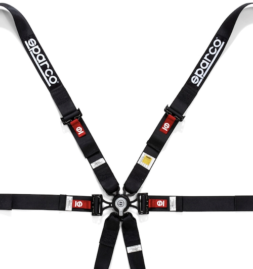 Sparco 6 Point Racing Harness | 2" Steel (Pull Up)